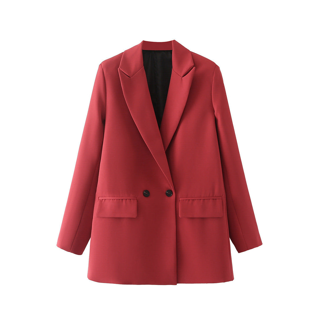 Zeitloser Damen Doppelreiher Blazer Oversize, perfekt als Outerwear für Büro, Alltag und jede Garderobe.