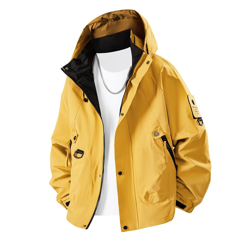 Herren Hochsichtbare Funktionsjacke für Outdoor-Aktivitäten, winddicht & wasserabweisend. Ideal für Sport & Wandern.