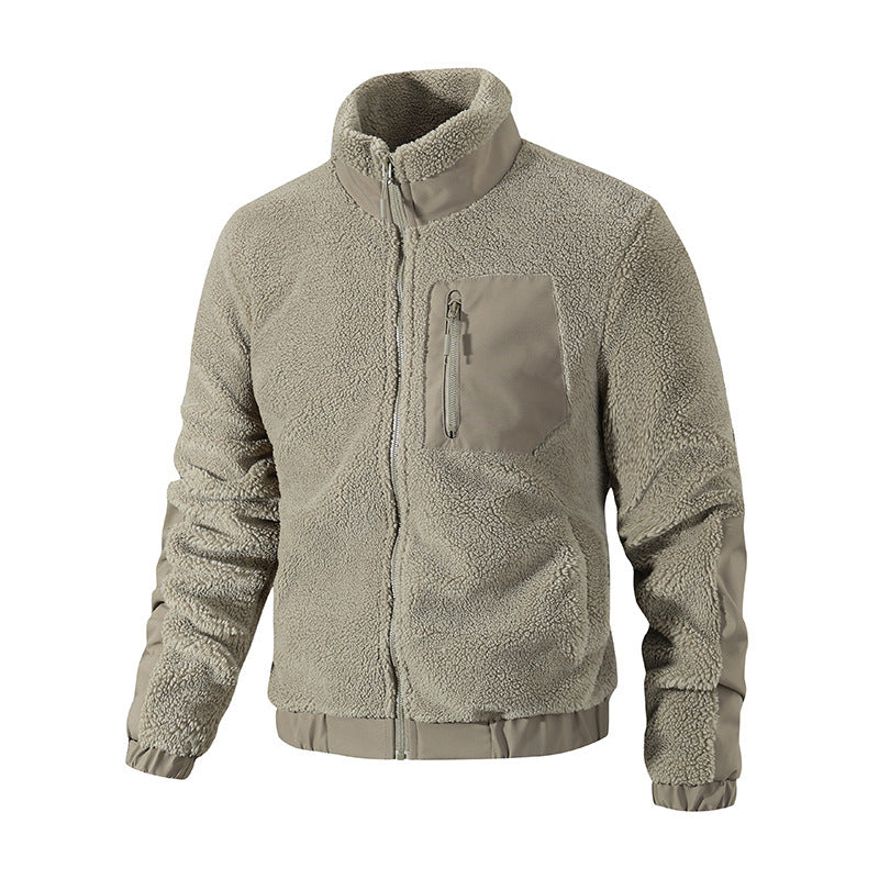 Herren Winterfleecejacke, hoher Kragen schützt Hals, kuschelig weich, für Outdoor und Stadt.