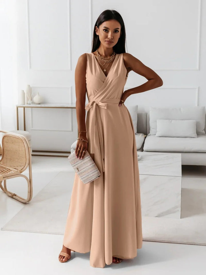 Wunderschönes elegantes Damen Maxikleid, Wickelstil, perfekt für Hochzeiten & festliche Abendveranstaltungen.