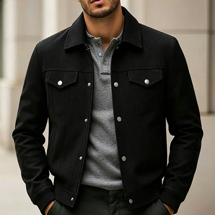 Klassische braune Herren Jacke im Vintage-Stil, perfekte Übergangsjacke für Freizeit, Herbst & Frühling.