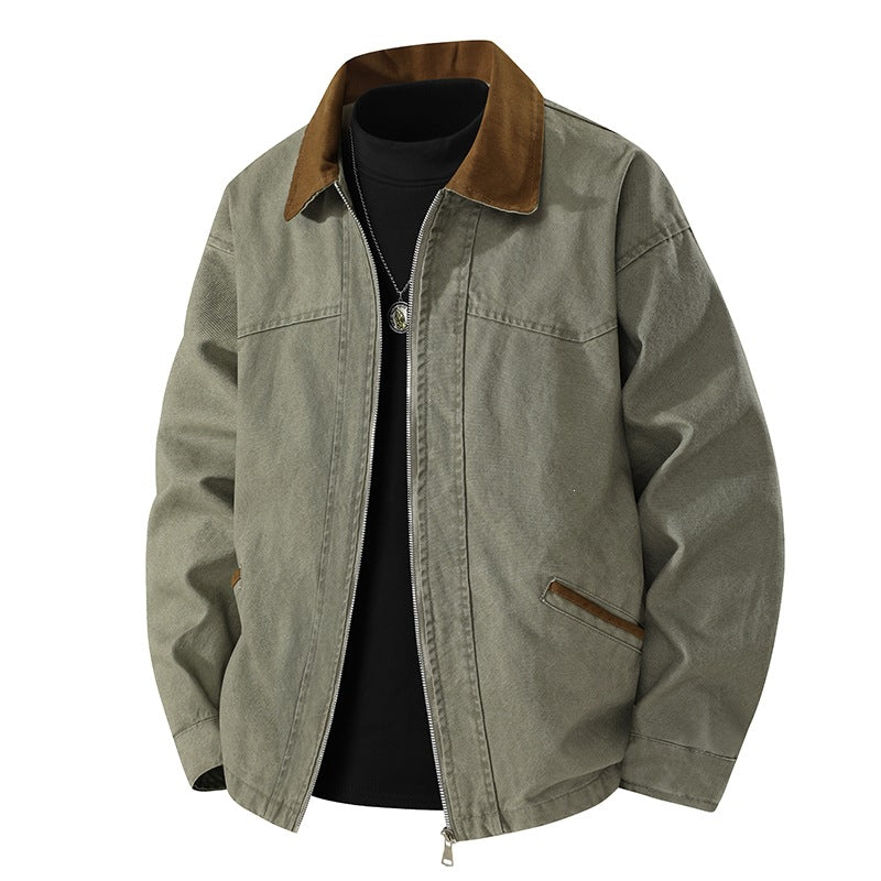Modische Herrenjacke mit praktischem Reißverschluss & hohem Kragen für kalte Tage im Herbst/Winter.