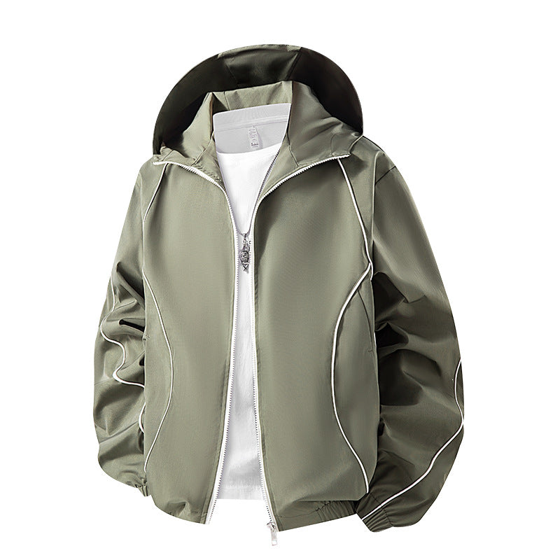 Herren Leichte Outdoor-Hoodiejacke, ideal für Sport, Wandern & Freizeit. Komfortable Übergangsjacke mit Kapuze.