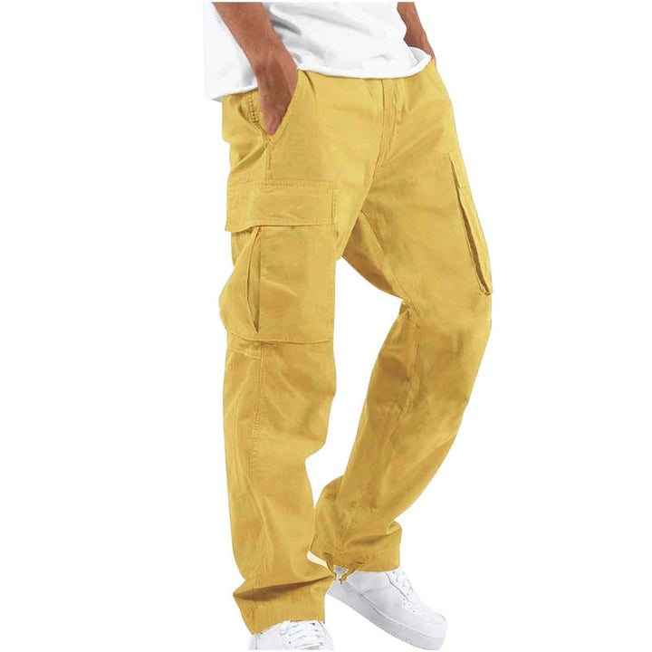 Bequeme Herrenhose, Grau, im Cargo-Design, mit seitlichen Cargotaschen und flexiblem Bund für Freizeit.