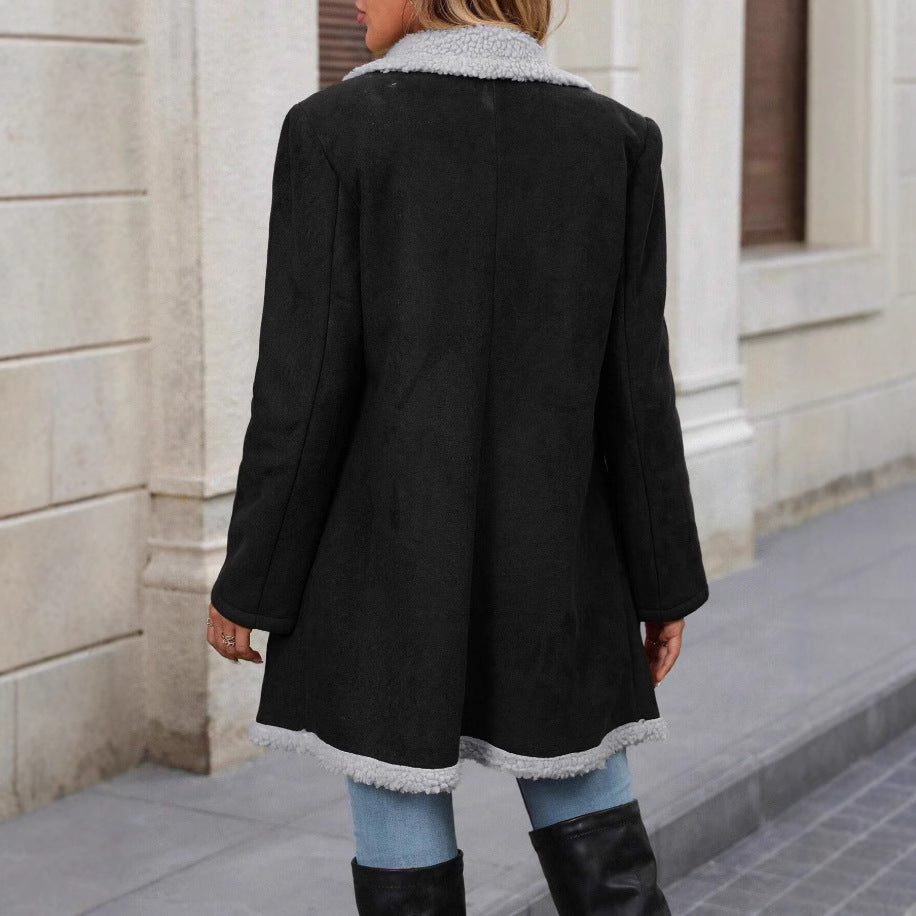 Stilvolle Damen Teddyfelljacke, weich & komfortabel für Freizeit und kalte Tage.