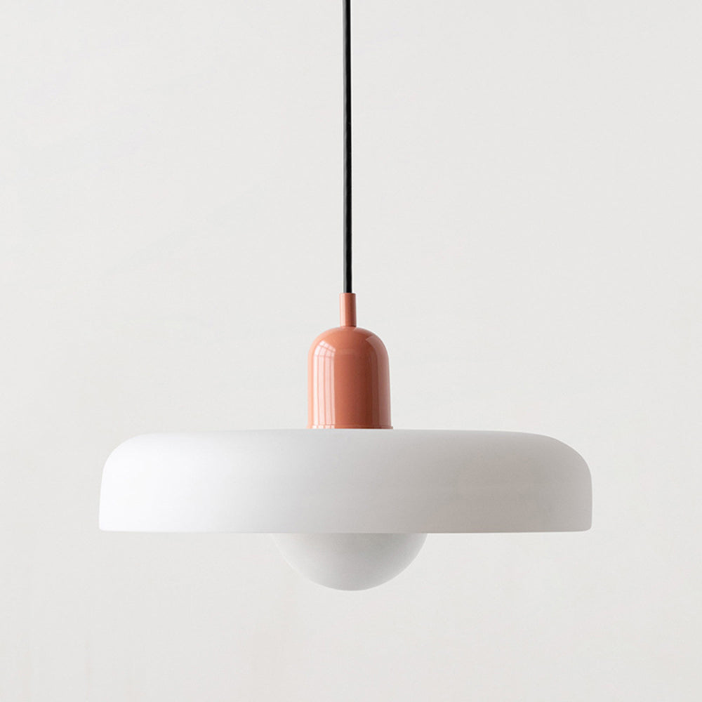 Designlampe aus farbigem Glas, Bauhaus-Hängelampe, für eine besondere Beleuchtung.