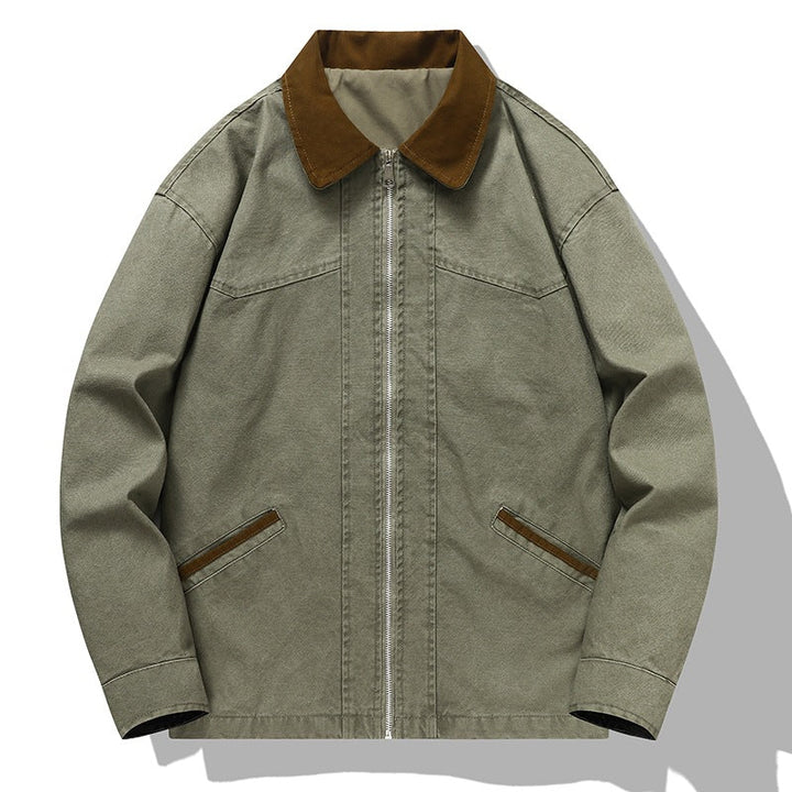 Stilvolle Herren Outdoorjacke mit hohem Kragen, ideal für den täglichen Gebrauch & Freizeitaktivitäten.
