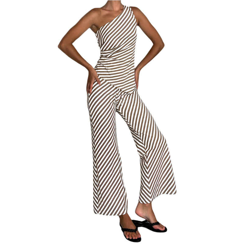 Chices asymmetrisches Taillenset für Damen, modern und maßgeschneidert. Perfektes Kombiset.
