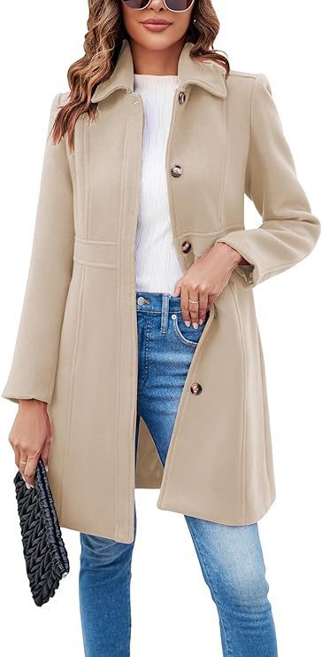 Modischer Damen-Mantel für Herbst & Winter. Langer Schnitt, stilvolle Oberbekleidung, warm und bequem. Eleganter Look.