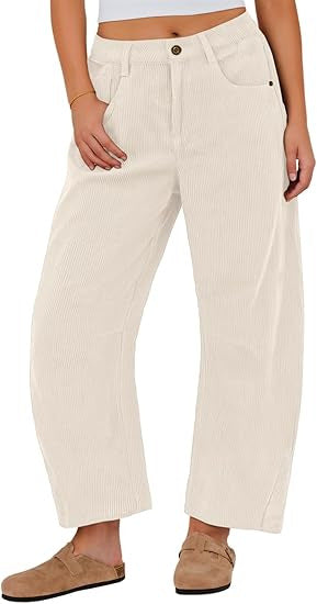 Lässige, elegante weite Damenhose mit Taschen, optimal für Alltag und Büro, bietet Komfort und Stil.