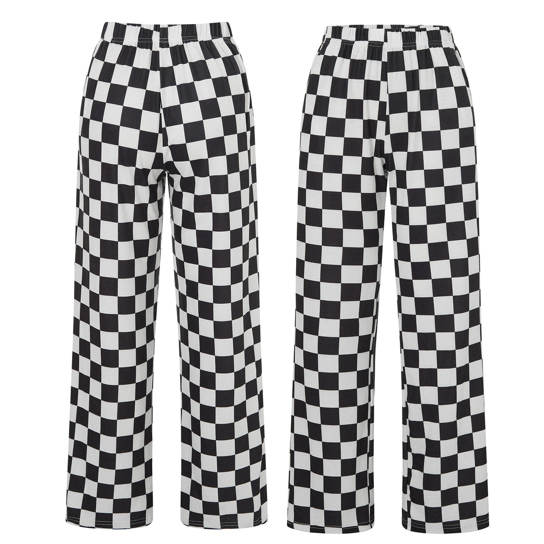 Luftige, bequeme Damen Palazzohose, kariert. Ideal als Sommerhose mit weitem Bein für heiße Tage.
