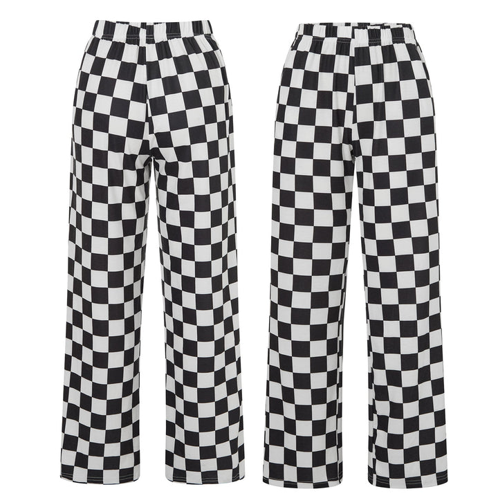 Luftige, bequeme Damen Palazzohose, kariert. Ideal als Sommerhose mit weitem Bein für heiße Tage.