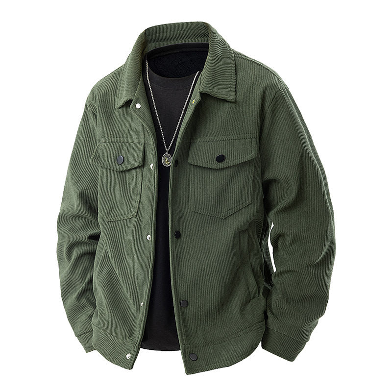 Praktische Herren Jacke mit Knopfverschluss und Brusttaschen, bequemer Schnitt, vielseitig einsetzbar.