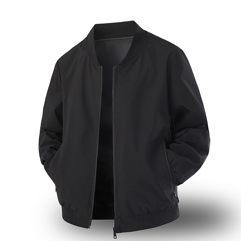 Robuste olivgrüne Bomberjacke für Herren, mit Reißverschluss und praktischen Bündchen, für den lässigen Alltags-Look.