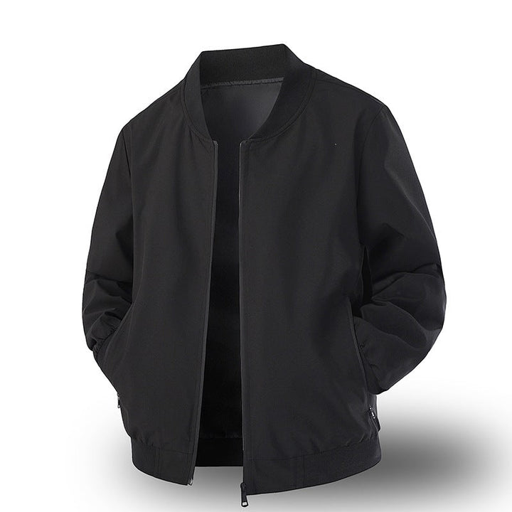 Robuste olivgrüne Bomberjacke für Herren, mit Reißverschluss und praktischen Bündchen, für den lässigen Alltags-Look.