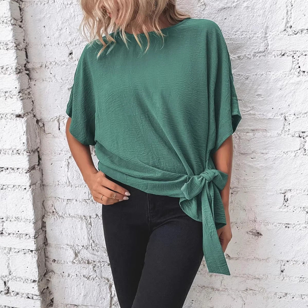 Komfortables Damen Oversize Kurzarm-Top mit modischer Crinkle-Textur. Atmungsaktiv & lässig-elegant für den Sommer.