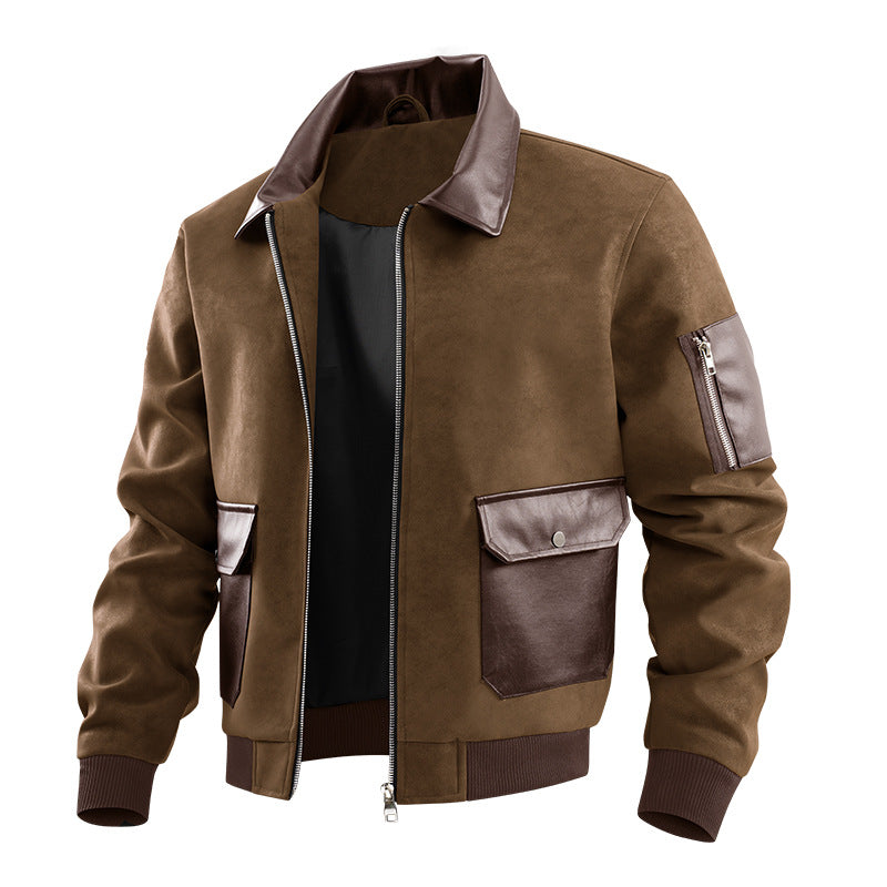 Stilvolle Herren Bomberjacke dunkelblau mit praktischen Taschen, ideal für die Übergangszeit.
