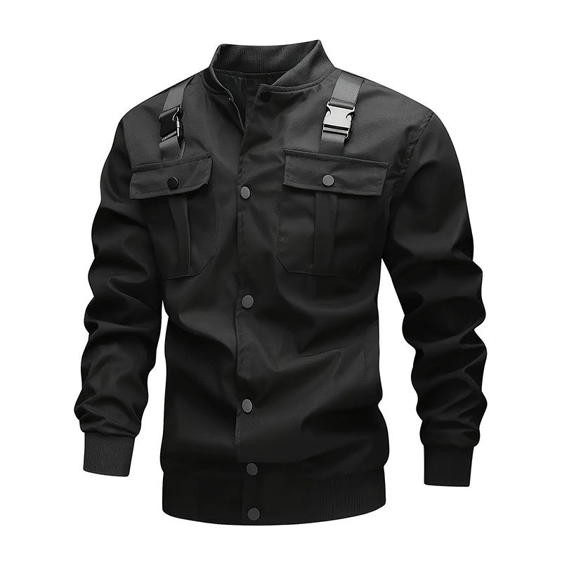 Robuste Herren Outdoorjacke in Olivgrün, ideal als Übergangsjacke für Freizeit & Aktivitäten.