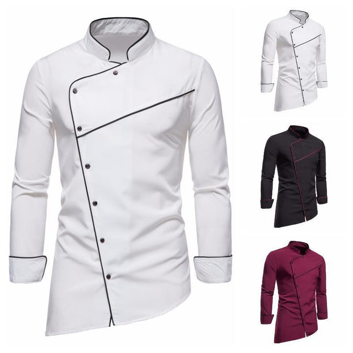 Bequeme Herren Kochjacke Regular Fit, hochwertige Arbeitskleidung mit Stil für professionelle Köche in der Küche.