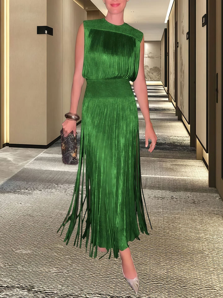 Nahaufnahme des Oberteils: Elegantes Damenkleid, perfekt für festliche Partys & glamouröse Abendmode.
