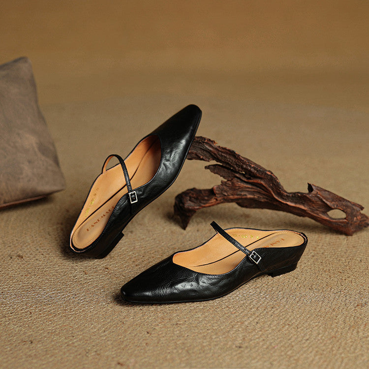 Elegante schwarze Slip-on Slipper, komfortable Damenschuhe für den Sommer-Style.