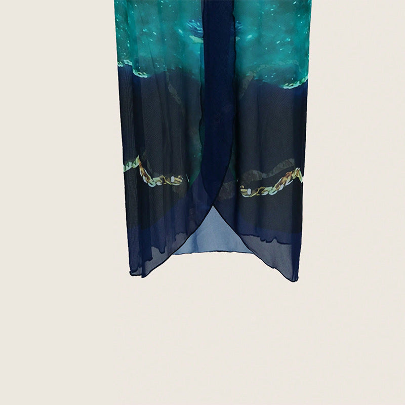 Elegantes Damen Badeanzug Set: Einteiler und transparenter Wickelrock, vielseitige Strandmode für Damen.