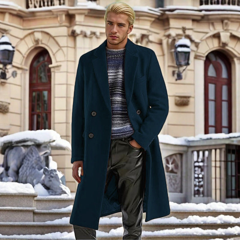 Business Herrenmantel, doppelreihig, für anspruchsvolle Looks. Stilvoller, klassischer Eleganter Mantel für Herren.