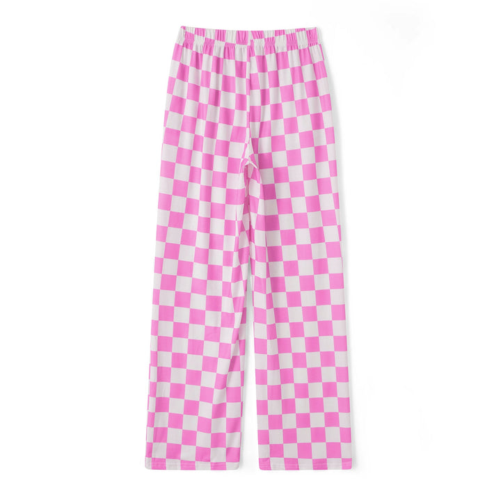 Vielseitige karierte Damen Palazzohose. Bequeme Sommerhose mit weitem Bein für Freizeit & Anlass.