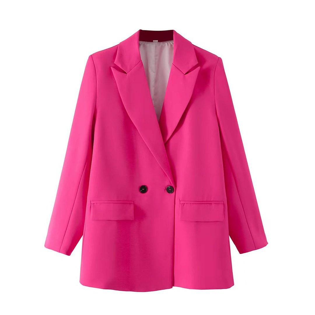 Eleganter Damen Oversize Doppelreiher Blazer, vielseitige Jacke für Büro, Alltag und stilvolle Abende.