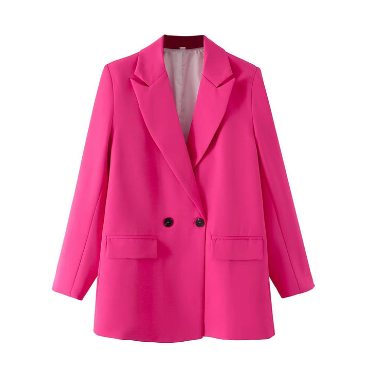 Eleganter Damen Oversize Doppelreiher Blazer, vielseitige Jacke für Büro, Alltag und stilvolle Abende.