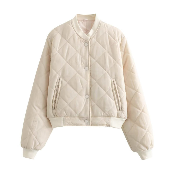 Moderne, gemusterte Damen Steppjacke. Vielseitige Kurzjacke als Übergangs-, Herbst- oder Winterjacke.