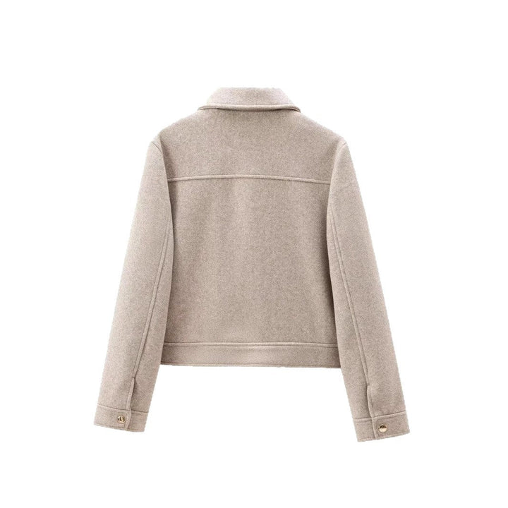 Vielseitige Damen Urban Utility-Jacke Khaki, ideal als stilvolle Übergangsjacke für Frühling & Herbst.