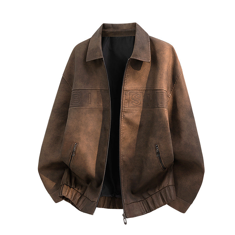 Lässige Herren Vintage Bikerjacke, vielseitig kombinierbar. Robustes Design für stilvolle Freizeit-Looks.