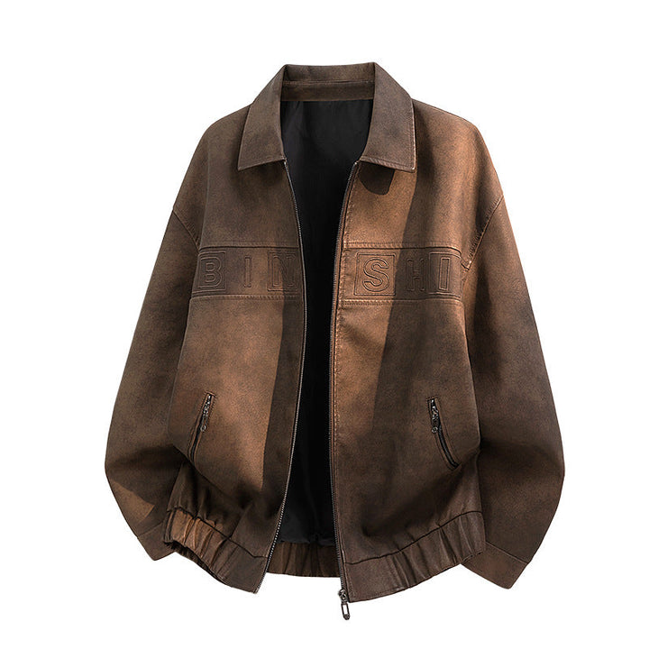Lässige Herren Vintage Bikerjacke, vielseitig kombinierbar. Robustes Design für stilvolle Freizeit-Looks.