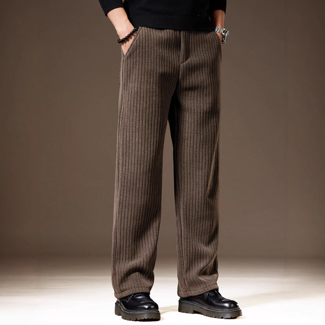 Herren Freizeithose gerader Schnitt, bequeme Passform, praktische Taschen für Alltag & Komfort. Ideal für Winter.