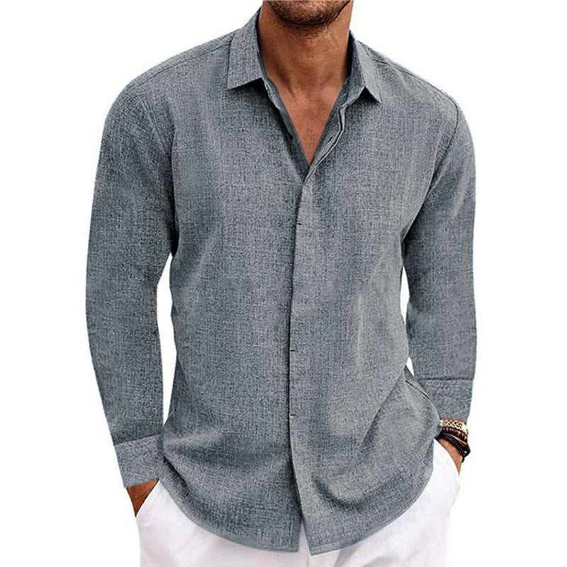 Modernes, stilvolles Herren Langarmhemd mit Kentkragen. Perfekt für elegante Looks im Büro oder Alltag.