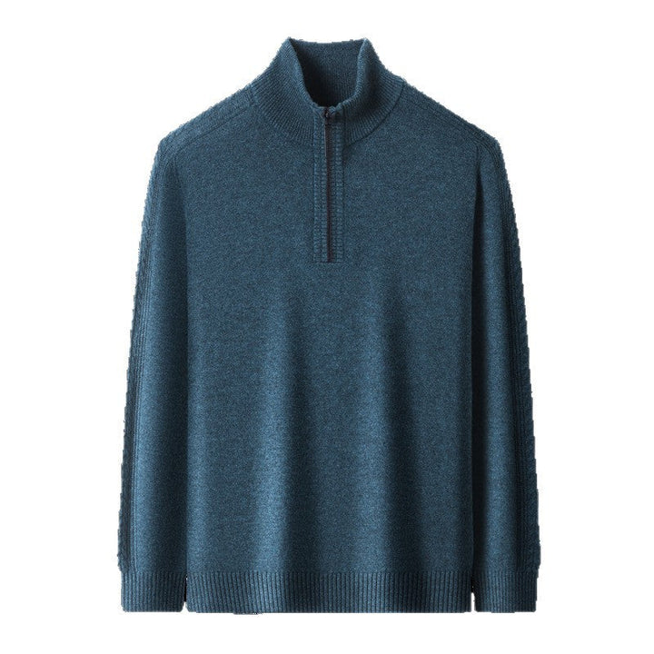 Bequemer Herren Pullover mit Stehkragen & Reißverschluss, perfekt für legere oder smart-casual Outfits.