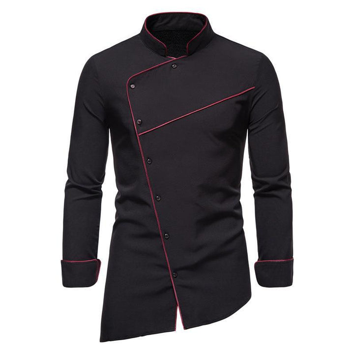 Herren Kochjacke für die Gastronomie, funktionale Berufsbekleidung mit stilvollen Kontrasten für den Chefkoch.