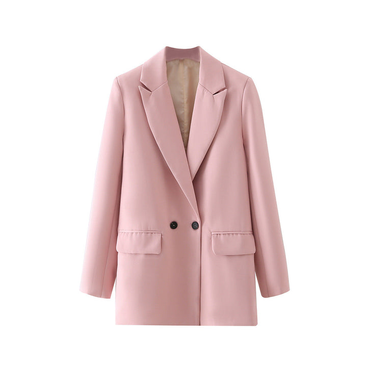 Damenblazer Oversize, doppelreihig, für Büro, Freizeit und Business Casual Outfits in Herbst und Frühling.