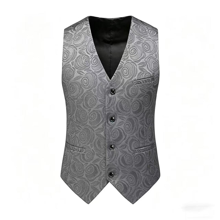 Moderne Jacquardweste für Herren mit dezentem Muster, bietet Eleganz und Komfort für jeden Anlass.