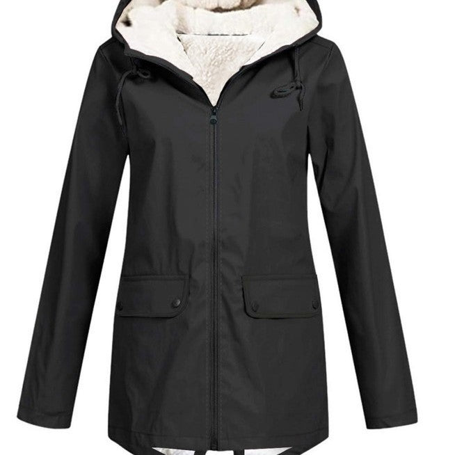 Langer Damen Parka mit Kapuze, warm gefüttert, ideal für Winter & Herbst, wetterfeste Outdoor Jacke.