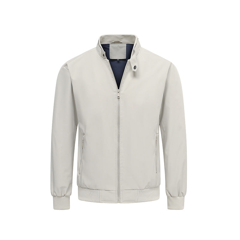 Zeitlose leichte Herren-Übergangsjacke, vielseitig einsetzbar, mit Reißverschluss und Hochkragen für jede Jahreszeit.