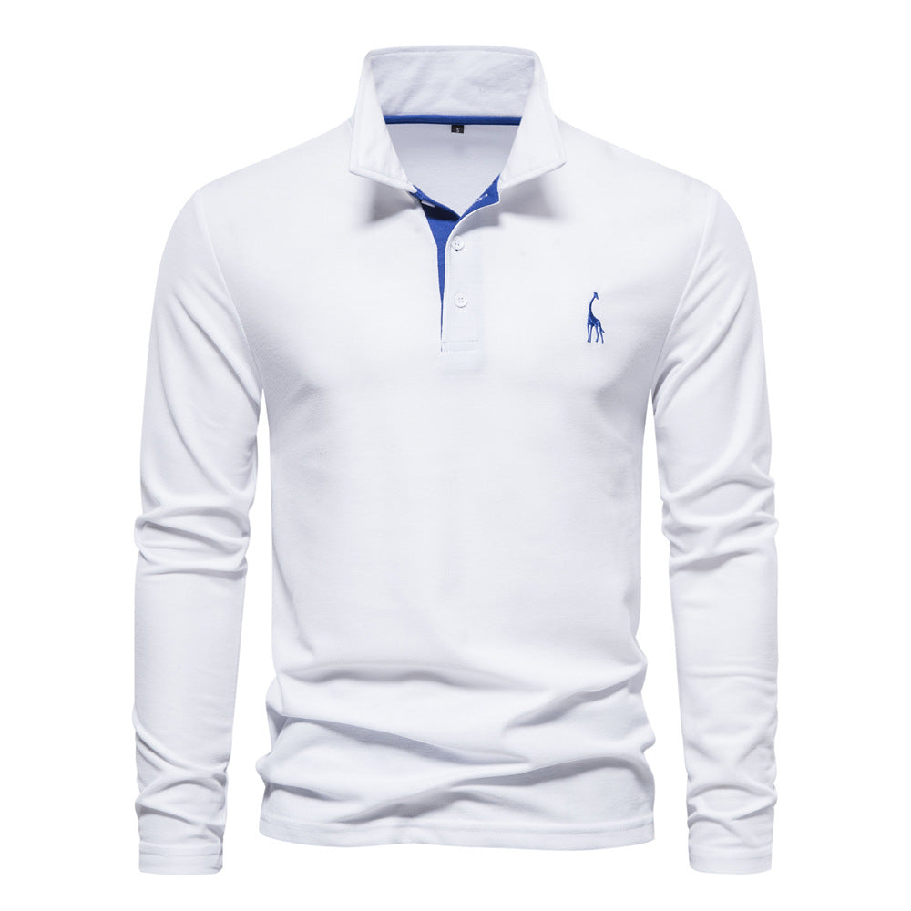 Klassisches Herren Langarm Poloshirt mit edlem Kragen. Modernes Design für Männer.