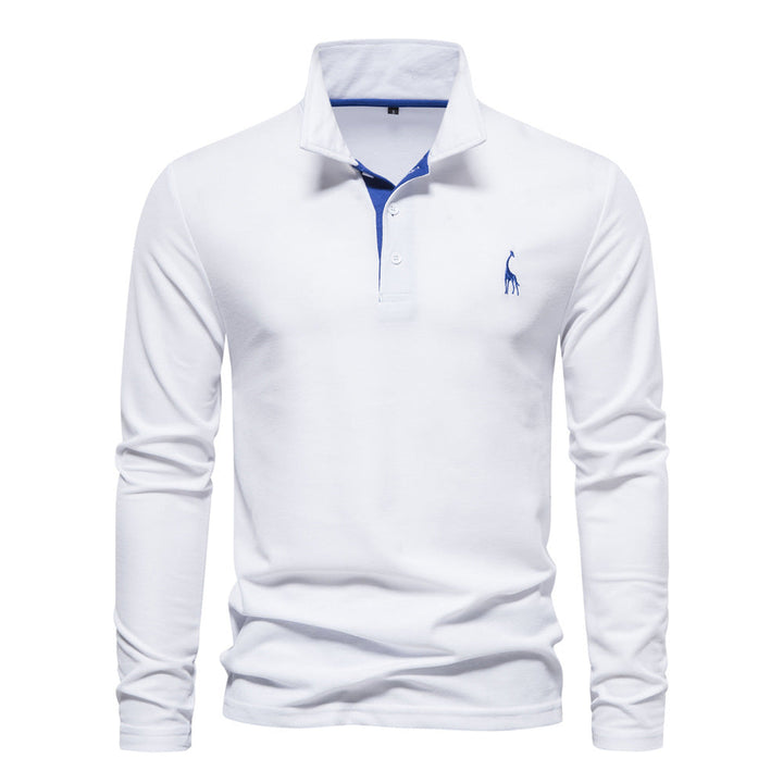 Klassisches Herren Langarm Poloshirt mit edlem Kragen. Modernes Design für Männer.