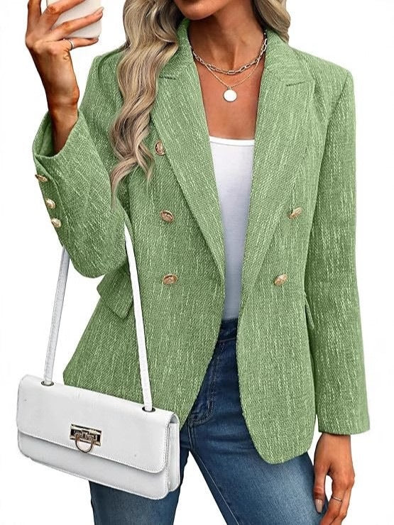 Taillierter doppelreihiger Damen-Blazer, elegant & figurbetont, perfekt für einen stilvollen & professionellen Auftritt.