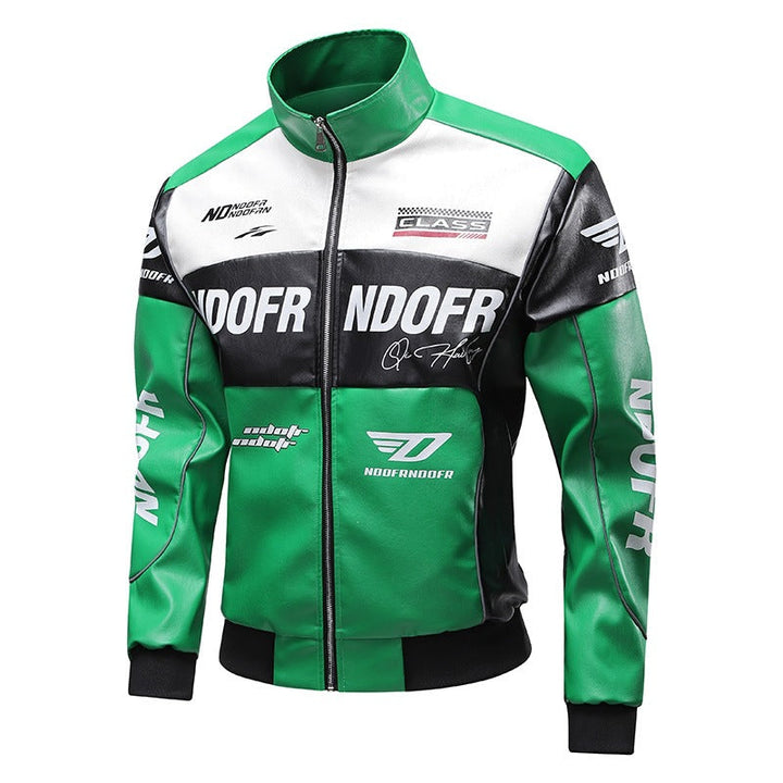 Stylische Herren Freizeitjacke, schwarze Sport-Bikerjacke mit Reißverschlüssen, robust und ideal für den urbanen Stil.