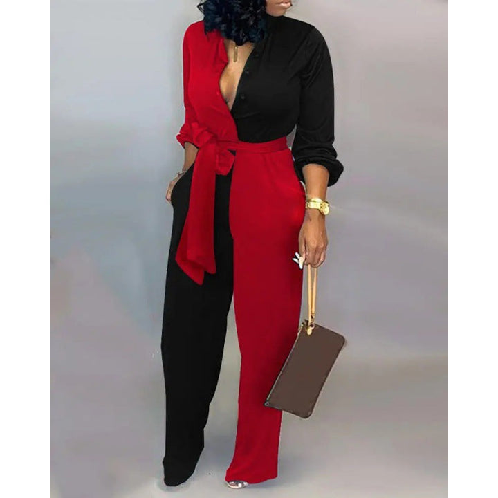 Damen Patchwork Jumpsuit, vielseitig und bequem. Ein Must-have für moderne Damenkleidung.