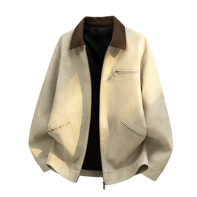 Neue Herren-Freizeitjacke: Modischer Stehkragen, viele Taschen. Ideale Männerjacke für Frühling & Herbst.