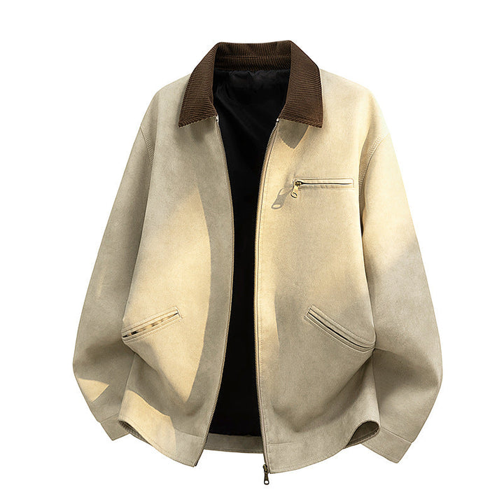 Neue Herren-Freizeitjacke: Modischer Stehkragen, viele Taschen. Ideale Männerjacke für Frühling & Herbst.