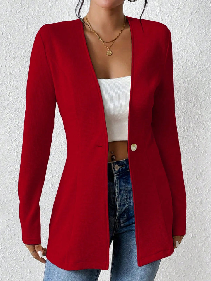 Eleganter Longblazer für Damen, tailliert, ideal für stilvolle Freizeitoutfits.